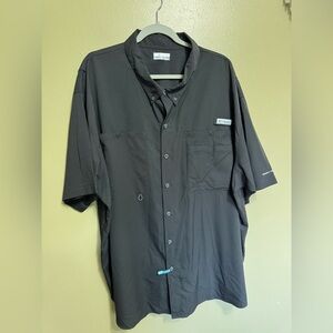 Columbia PFG Omni-Shade Short Sleeve‎ Button Up, Black, Size 4X